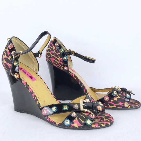 Betsey Johnson Shoes - 🐋Betsey Johnson Multicolor Studded Wedged Heel 10